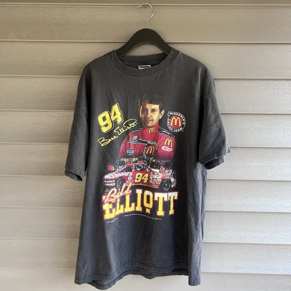 Vintage 1997 Bill Elliott #94 McDonald's NASCAR Racing T-Shirt XL